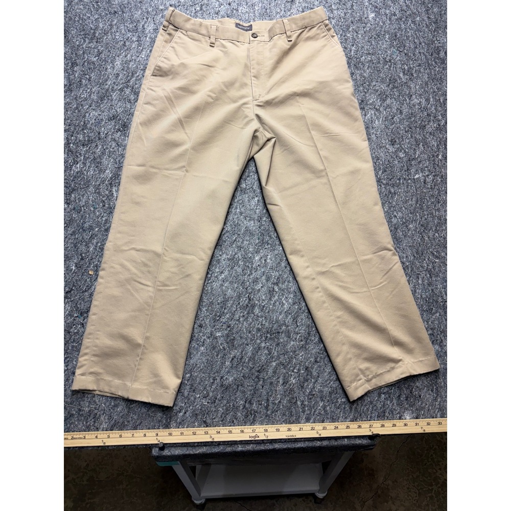 Dockers D3 Classic‎ Fit Khaki Pants Mens 36x29 Tan Flat Front Chino Trousers